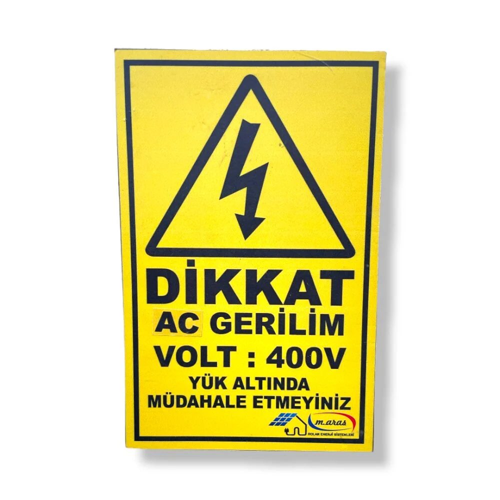 Ac Gerilim 400V Uyarı Levhası