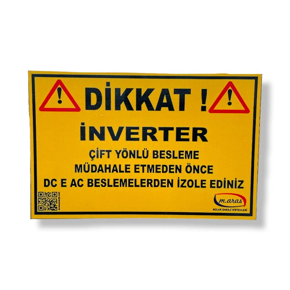 İnvertör Uyarı Levhası